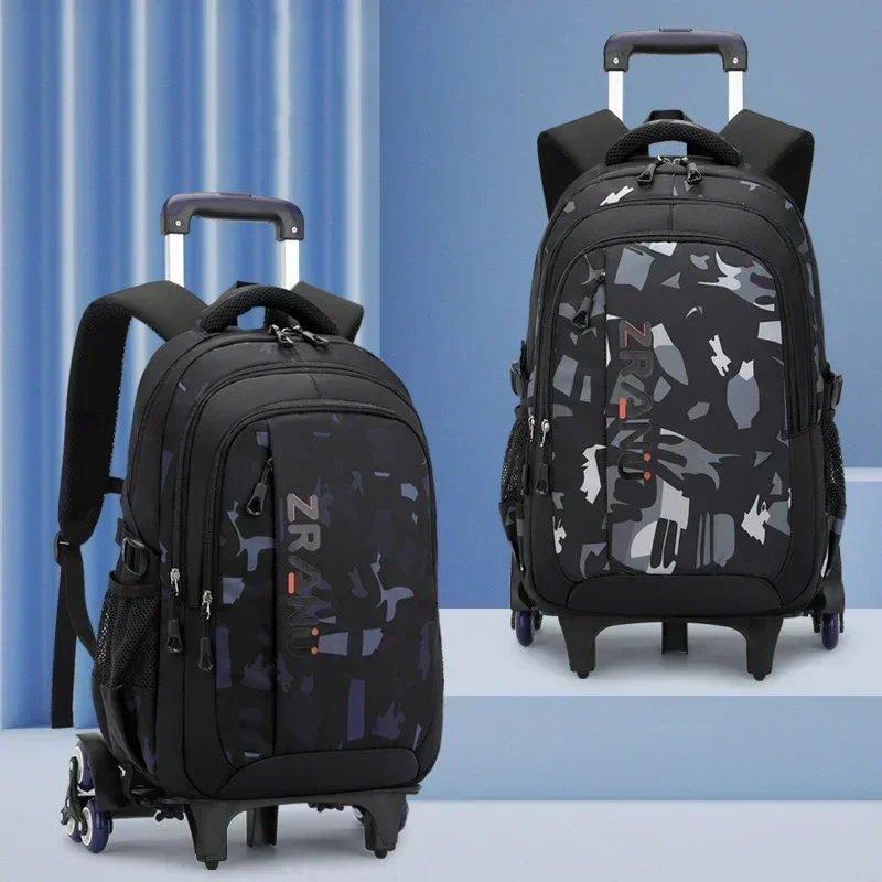 School Rolling backpack bag School Bags with wheels Student wheeled Backpacks for boys Children School Trolley Bag Waterproof