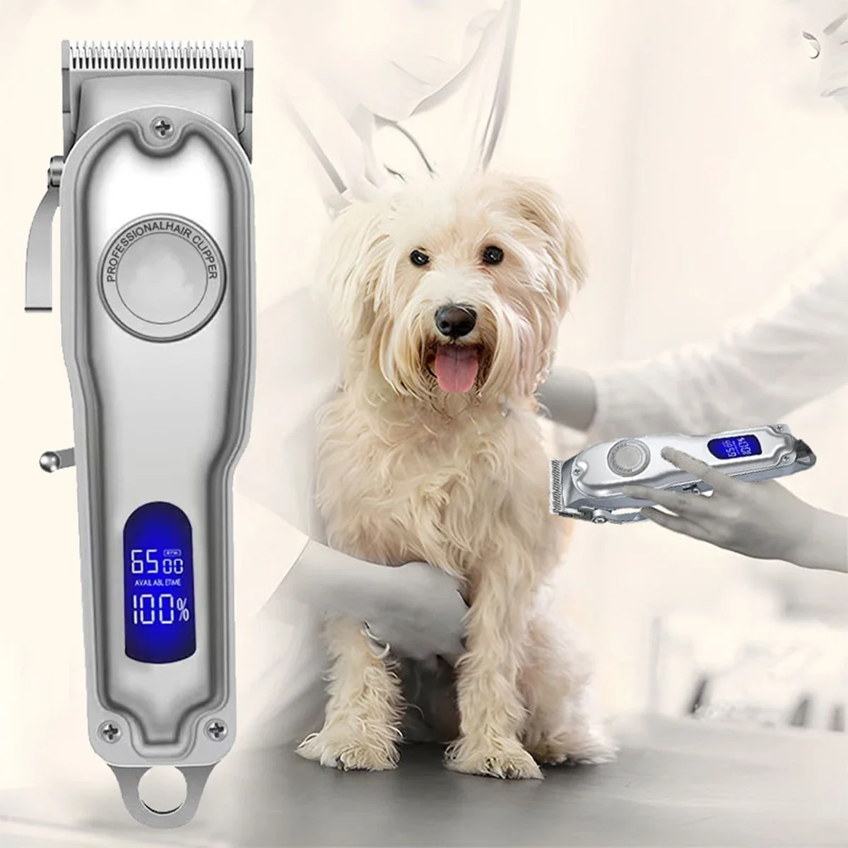 

Professional Dog Hair Shaver Electrical Hair Clipper for Pets USB Rechargeable Pet Grooming Clipper Set Pet Trimming Tools
