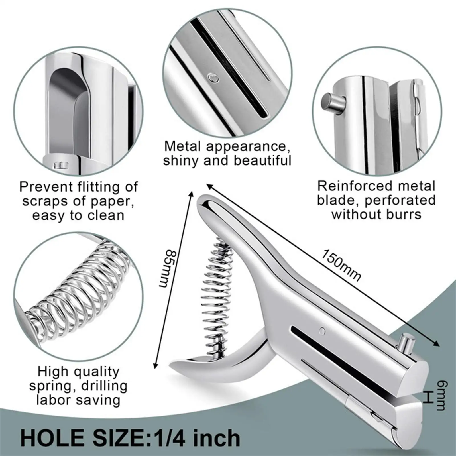 1/4 inch Single for Paper Cards Cardboard Paper Punch Durable Sturdy 53mm Distance Professional