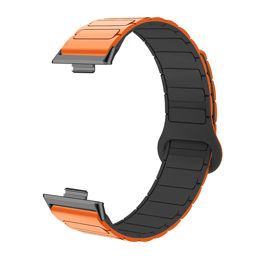 

18mm Magnetic Wristband For Huawei Watch Fit3 Armor Style Stable Buckle Quick Release Waterproof Silicone Watch Strap Unisex
