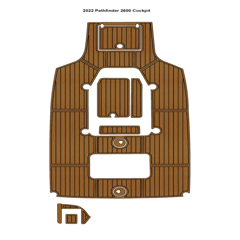 2022 Pathfinder 2600 Cockpit Boat EVA Teak Deck Floor Mat Seadek MarineMat Gatorstep Style Self Adhesive