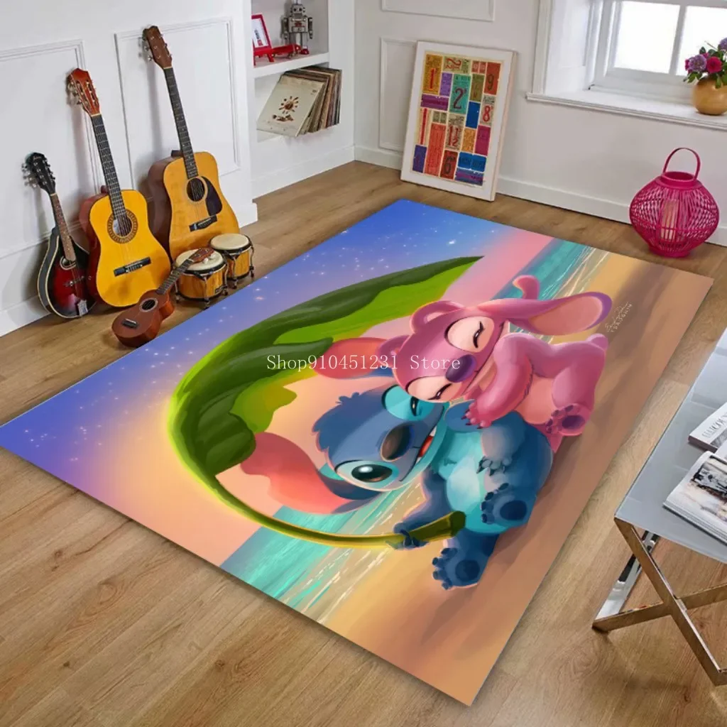 80x160cm Lilo Stitch Kids Playmat tappeto lavabile tappeto per soggiorno stampa moderna tappeto da pavimento geometrico tappeto ragazzi ragazze