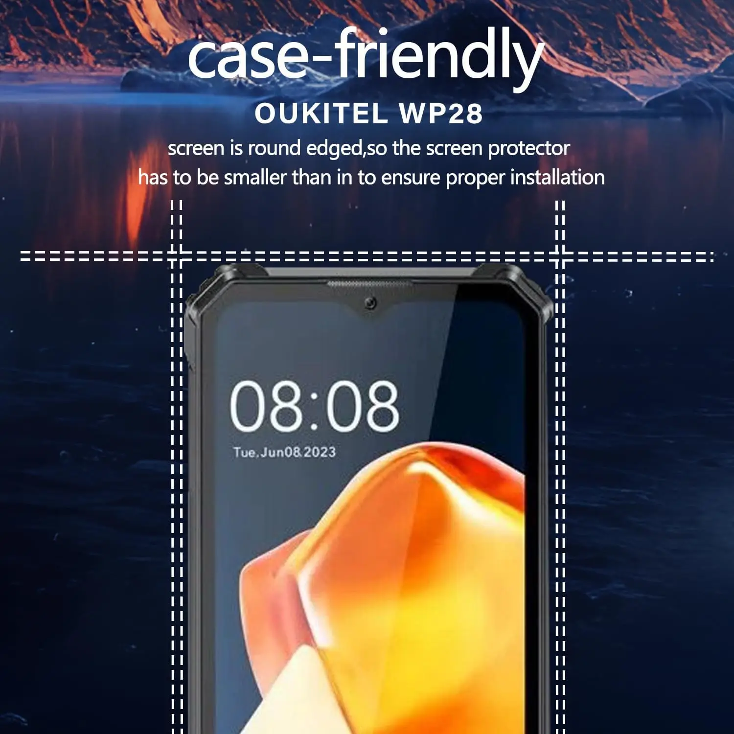 Oukitel WP28 WP28 S G1 용 2.5D 9H 강화 유리 Oukitel G1 소프트 카메라 렌즈 보호대 용 6.52 \