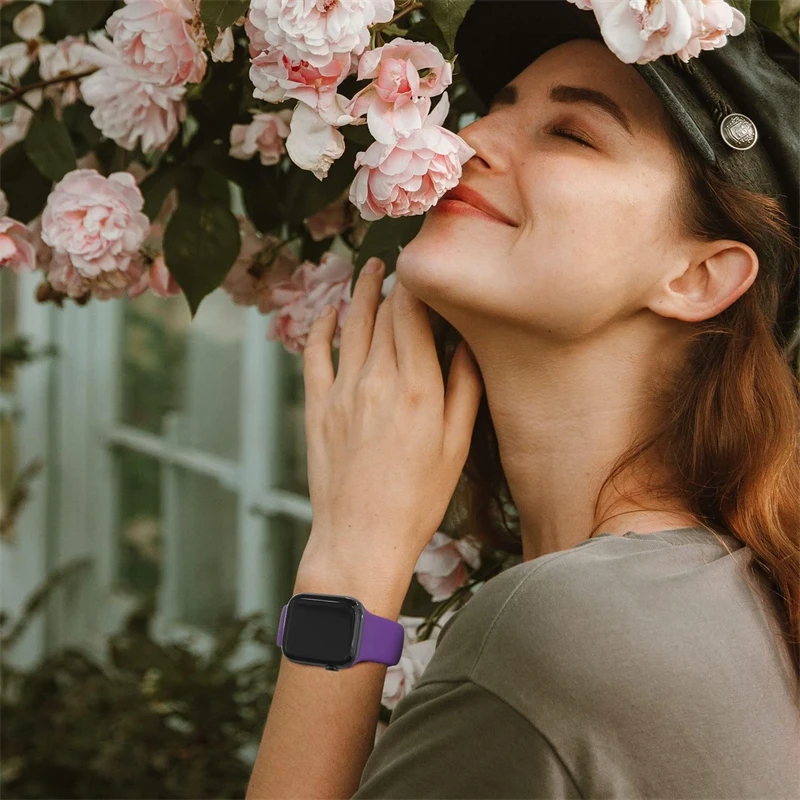 Apple Watch 스트랩 용 실리콘 밴드 44mm 45mm 40mm 41mm 42-38... - 3