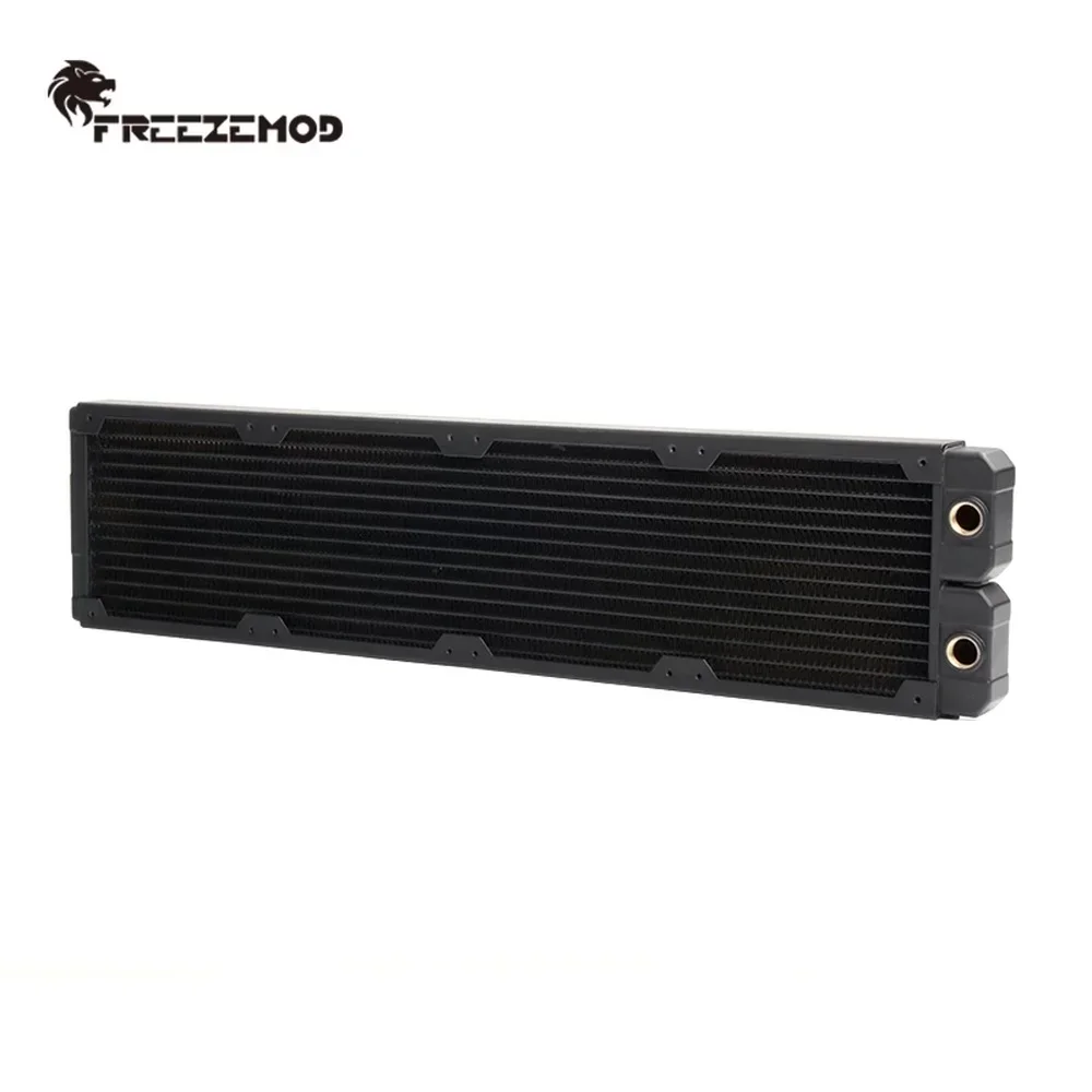 FREEZEMOD Copper Radiator 48CM for 4 Fans PC Liquid Cooling Row 480mm Heat Sink Exchanger Row 14 Flat Fins 12CM Fan SR-L480G14