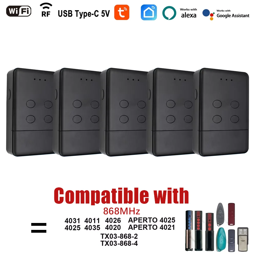 1-10 Stück WIFI Tuya 868MHz 4026 TX03-868-2 4020 TX03-868-4 4031 Garagentor Smart Fernbedienung Sprachsteuerung Alexa Google Home