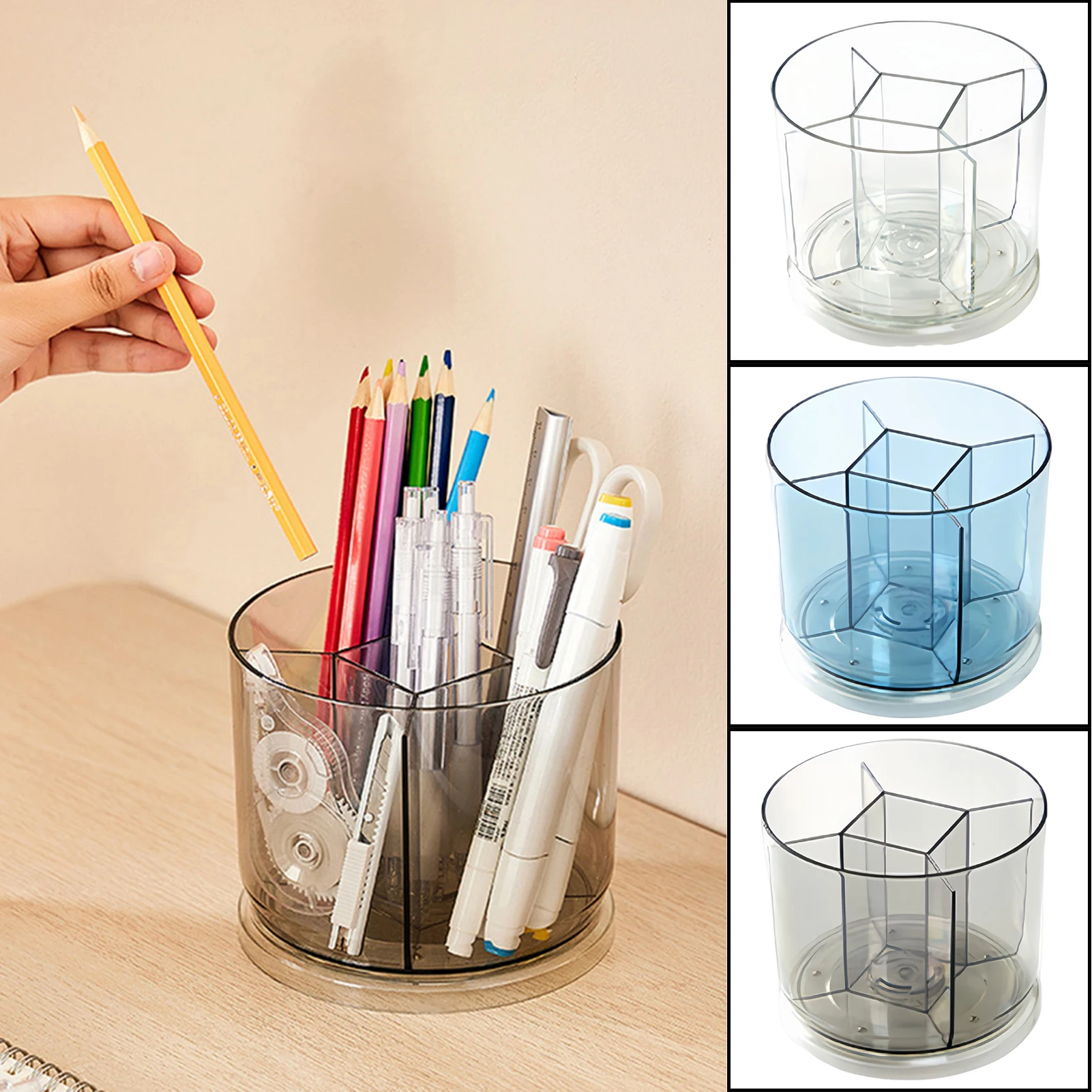 

Rotating pen holder, simple style, slanted insertion pen holder, cute pen holder, stationery pen, desk storage box