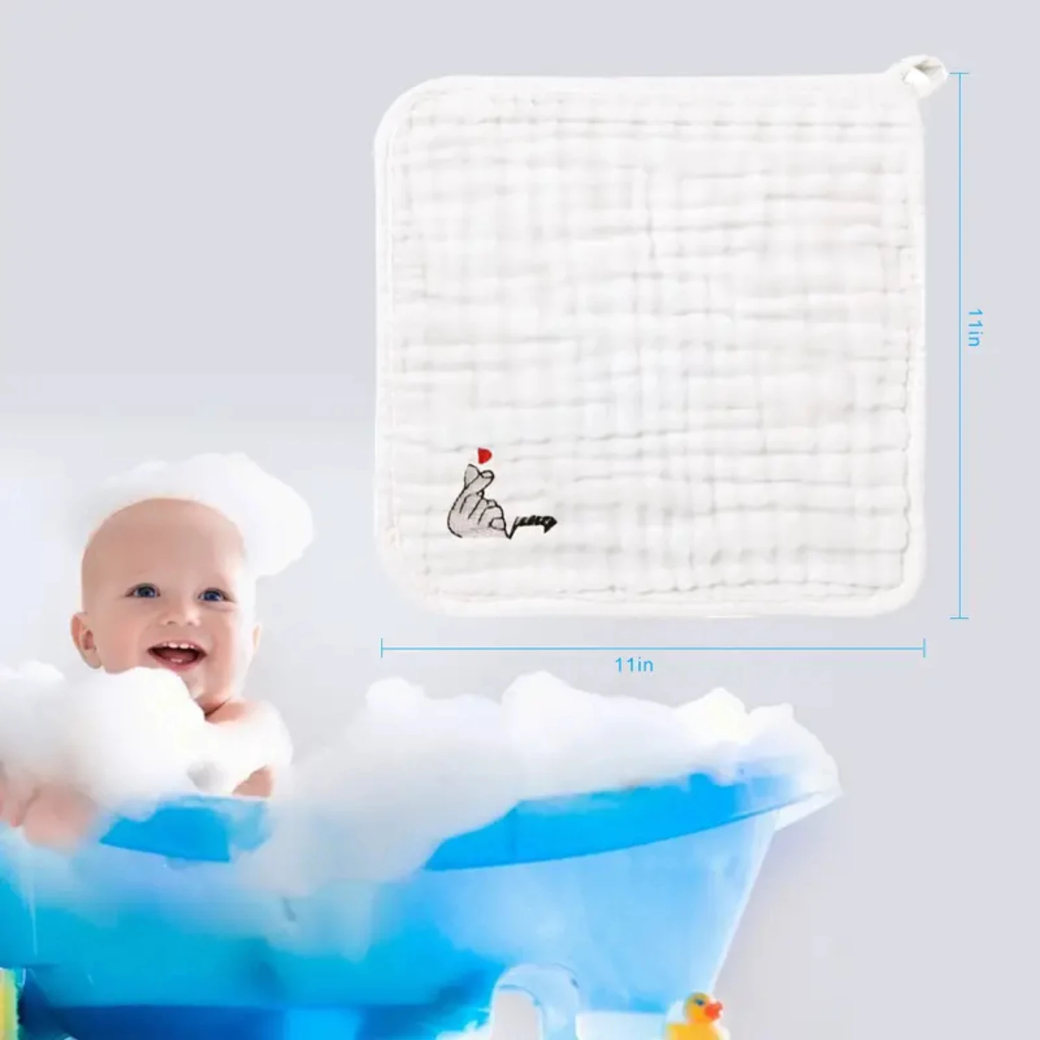 Serviettes en mousseline de coton naturel pour bébé, lot de 5, 11.8x11.8 pouces, pour peau sensible, pour nouveau-né