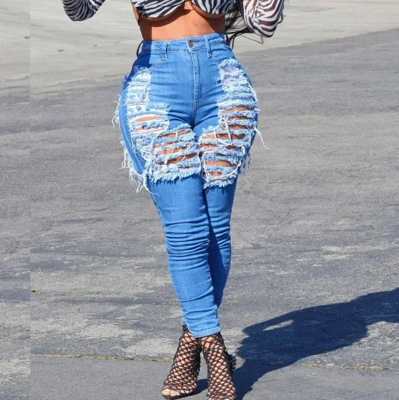 

GUWU женские джинсы с высокой талией на молнии рваные длинные узкие брюки женские модные уличные джинсовые летние брюки