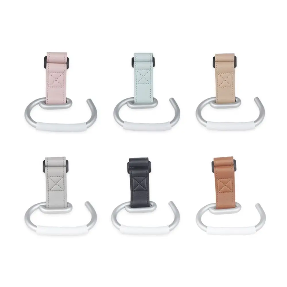 PU Baby Stroller Hooks Solid Color Stroller Accessories Hanging Hook Cartoon Cart Organizer Stroller Accessories Bicycle