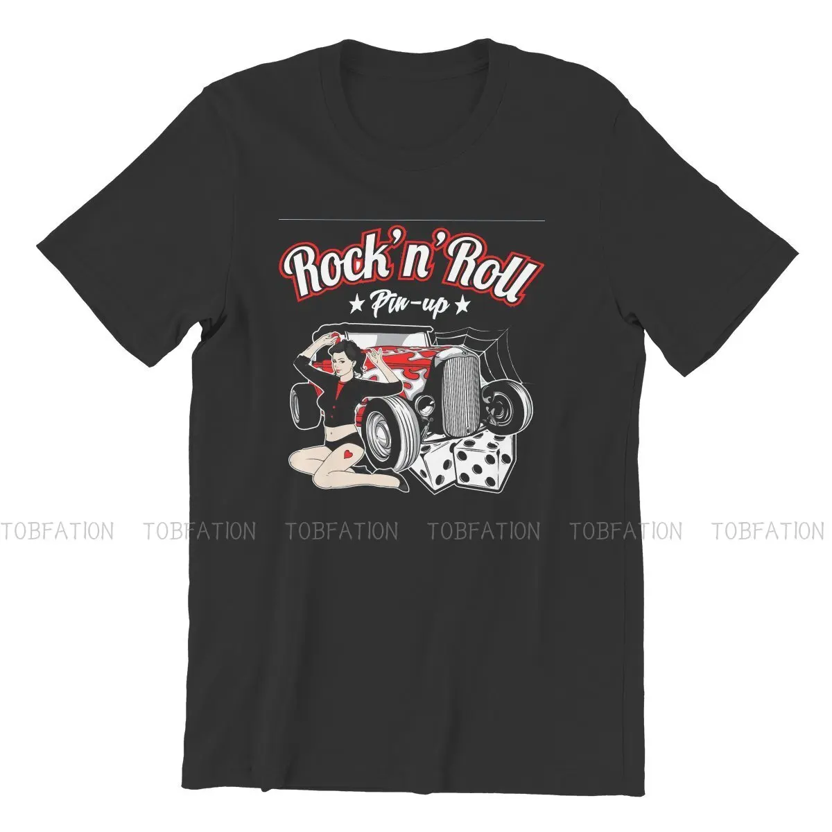 Rockabilly Pin Up Girl 50s Sock Hop Party Rock and Roll Hot Rod Tshirt Harajuku Men Streetwear Tops Cotton O-Neck T Shirt