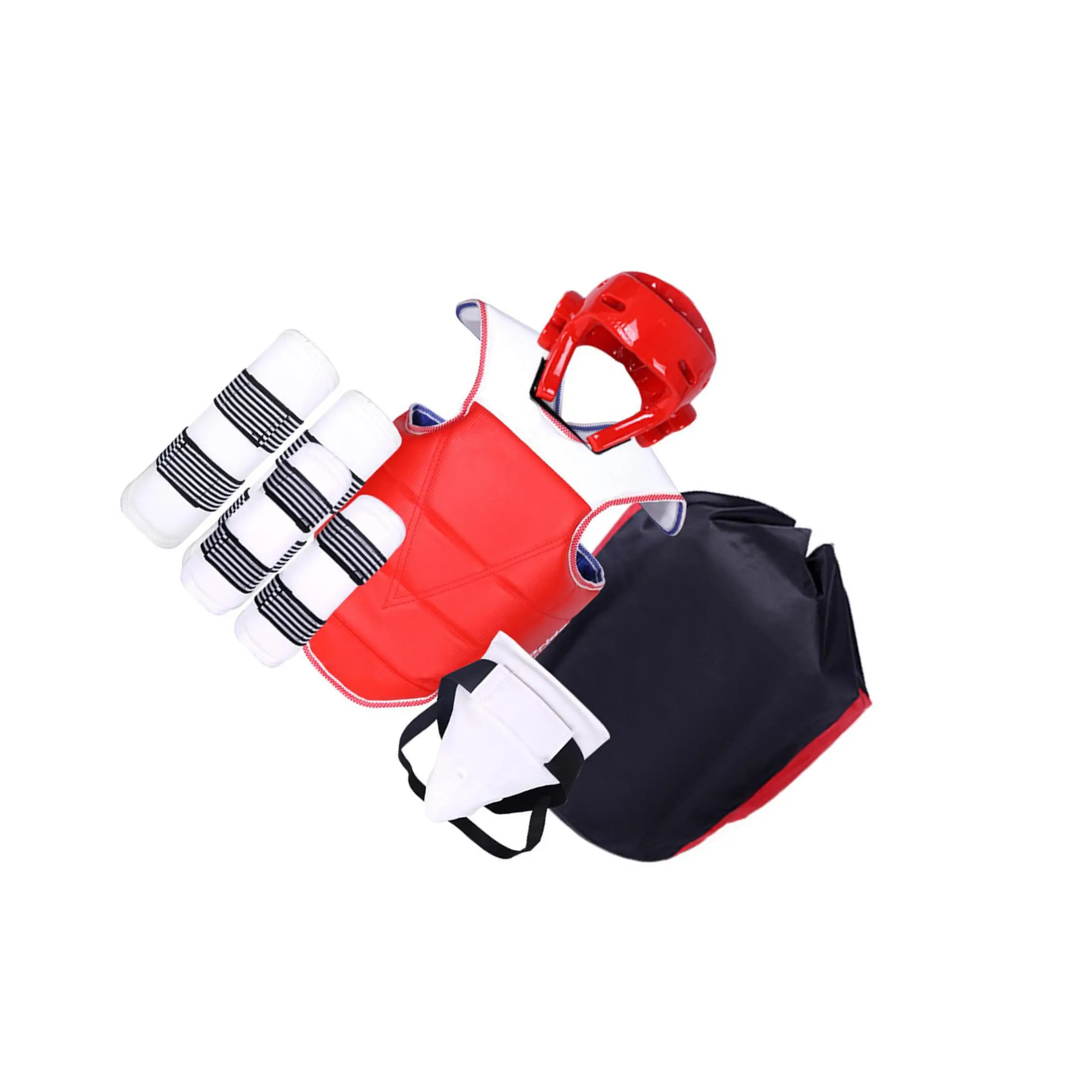 Karate Sparring Gear Set Exceptional Featuring Boxing Headgear Shin Guards Arm Guards And Bag Ensures