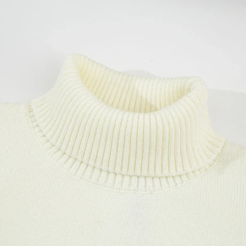 Women's Autumn Turtleneck Knitted Soft Pullover Fashion Love Pattern Design Long Basic Loose Soft Sweater Men's Winter Trend Top