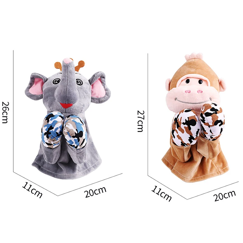 Cute Animal Elephant Dinosaur Monkey Boxing Doll Plush Toy Novelty Can Sound Plush Toy Boxing Performance Dolls Funny Gadgets