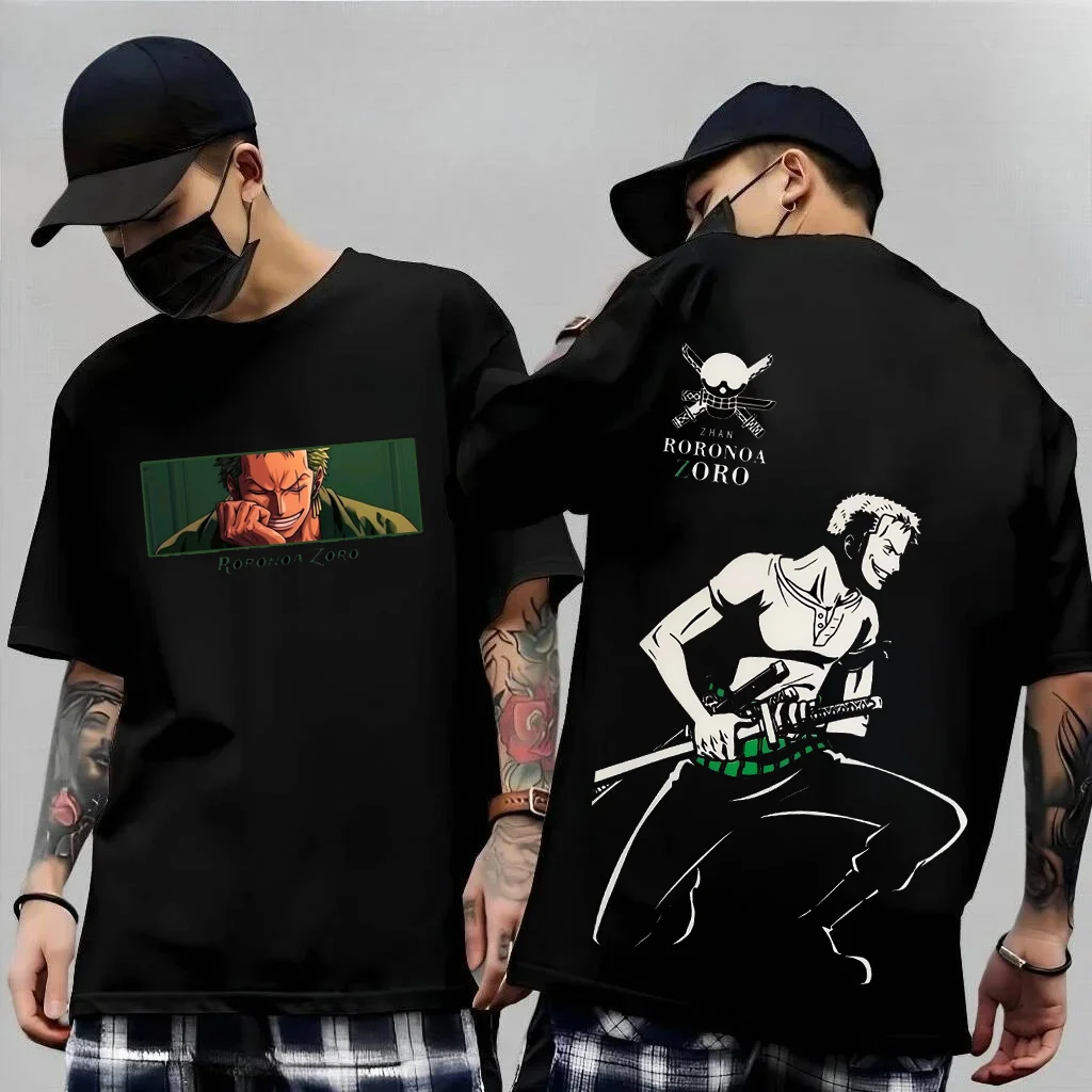 

One Piece Japanese Anime Printed Men's T-Shirt Roronoa Zoro Harajuku Short Sleeve Luffy T-shirt Clothing Summer Tee Couple