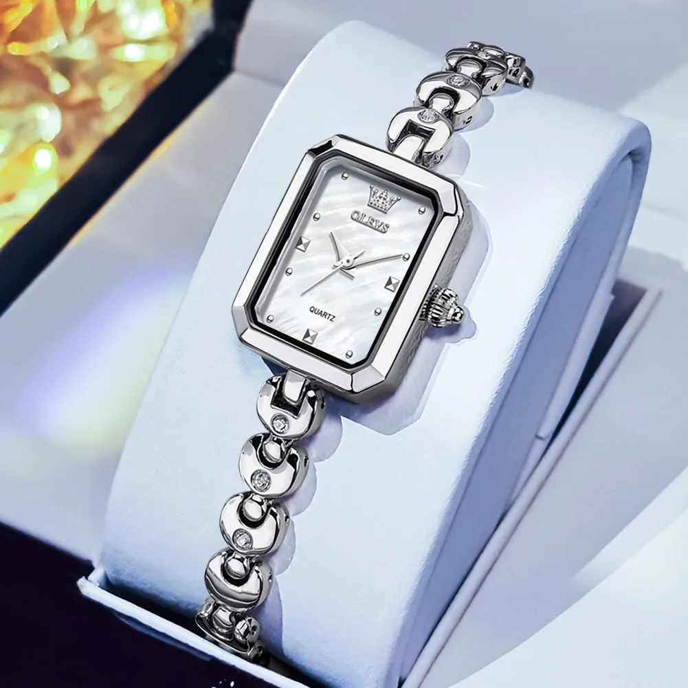 Reloj Mujer OLEVS Luxury Brand Original Quartz Women Watches Fashion Silver Strap Ladies Watch Romatic Girlfriend Gift