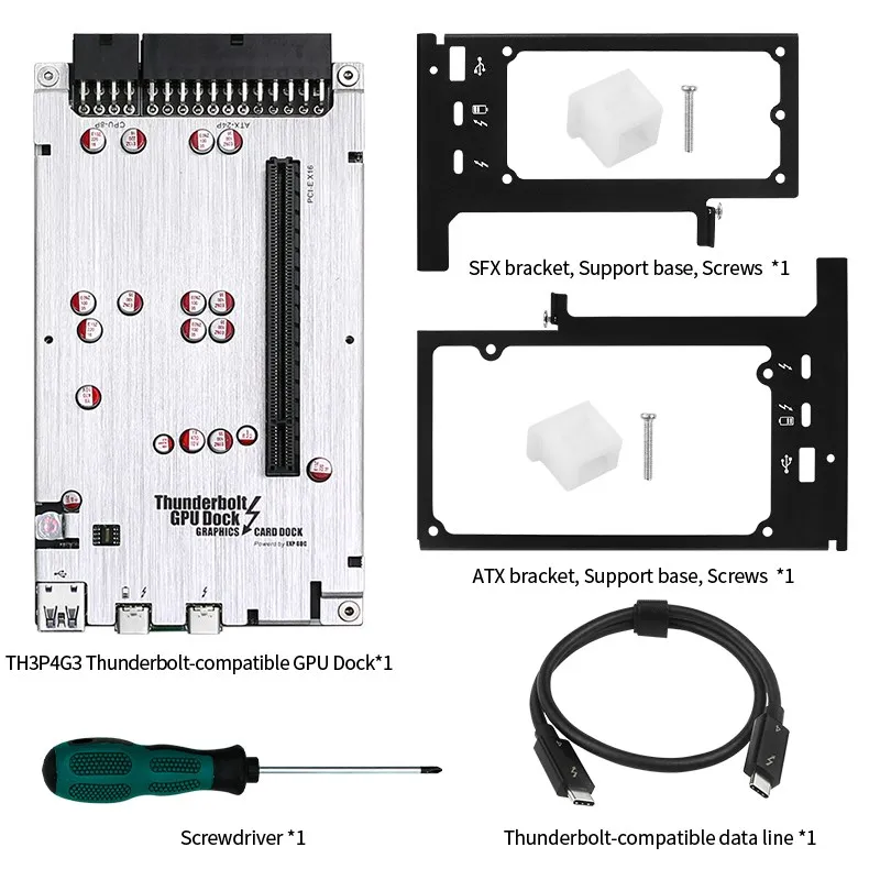 TH3P4G3 Mini GPU Dock Graphics Card USB3.0 Extension Dock Thunderbolt-compatible Thunder 3/4 PD 60W 40Gbps with ATX / SFX Bracke