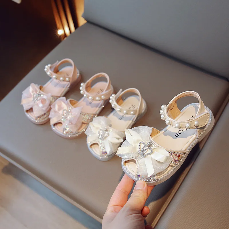 

Baby Girl Crown Sandals Fashion Sweet Princess Pink Shoes Child Flat Sandal Summer Cut-outs Kids Close-toed Casual Toddler Shoes