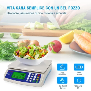 Electronic Scale 30KG /1G High-Precision LCD Digital Scale Kitchen Weighing Platform…