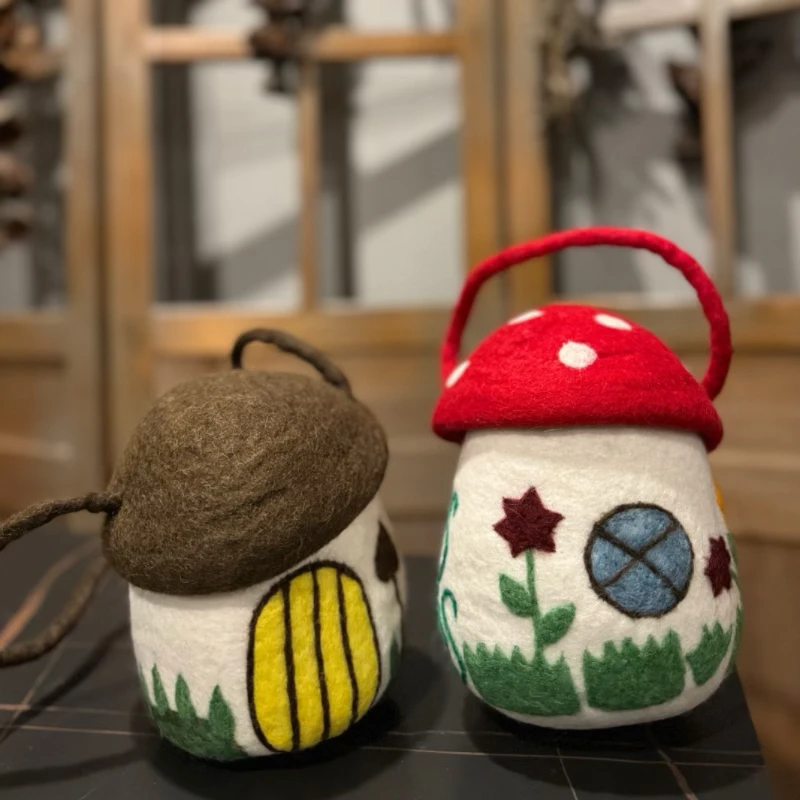 

Сумка-ведро ручной работы из войлока, на одно плечо, регулируемая, креативный подарок, в ретро-художественном стиле, для подростков, на каждый день