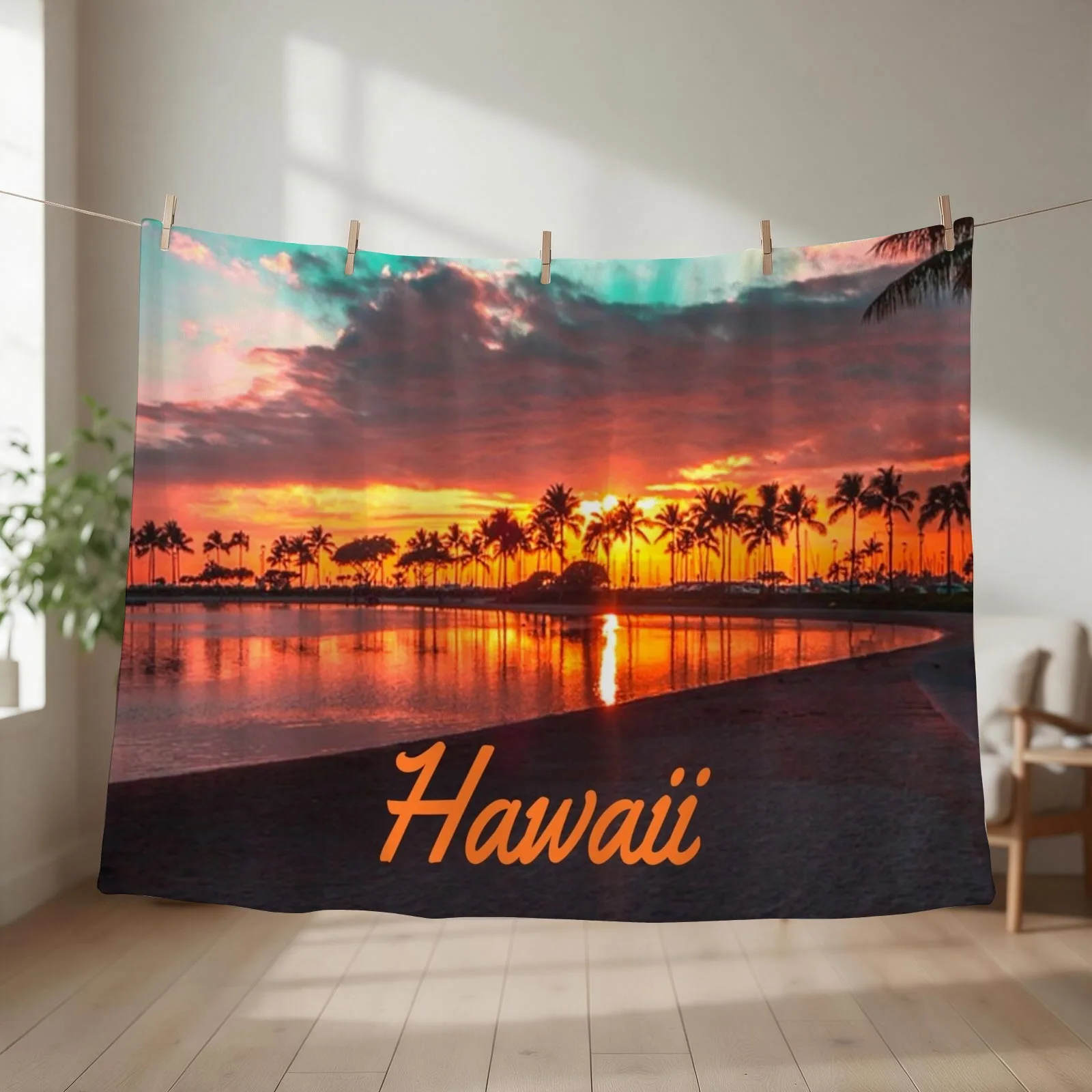 Hawaii Beach Hawaiian Islands Throw Blanket