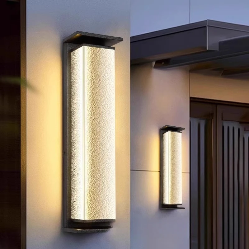 Outdoor solar wall lamp, simple modern outdoor courtyard balcony lamp, villa door pillar lamp