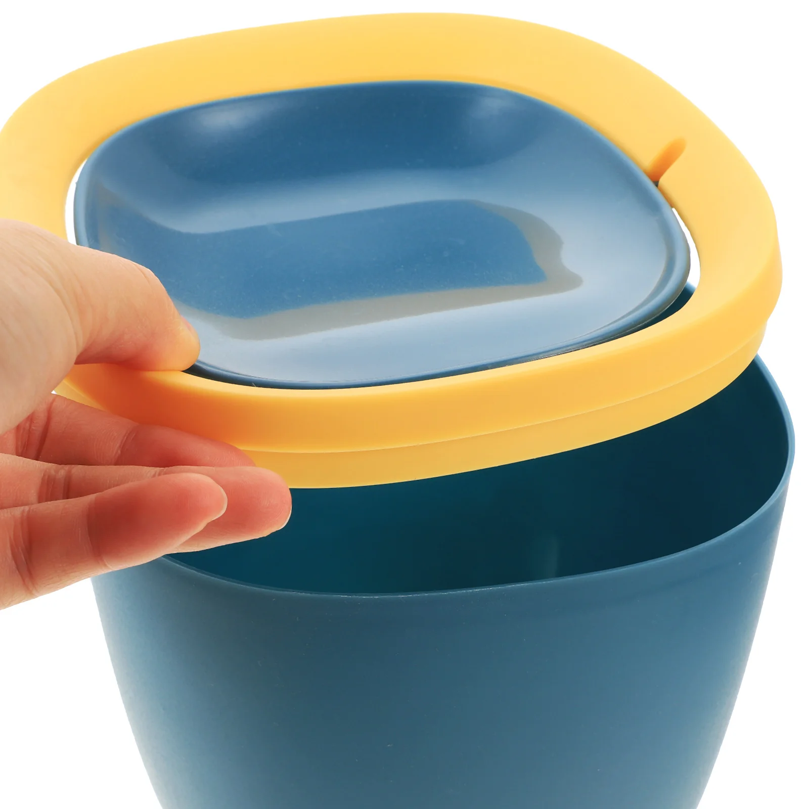 

Mini Trash Can Lid Desktop Garbage Bucket Small Waste Bin Compact Office Rubbish Container PP Safe Removal