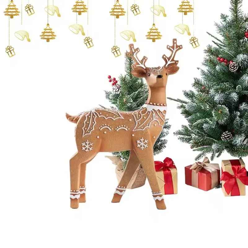 

Deer Figurine Home Decor: Resin Glitter Elk Sculpture – Perfect Christmas Reindeer Decor for Living Room, Bedroom Photo Prop Use