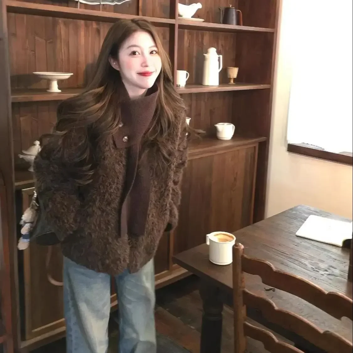 Retro Old Money Style Niche Design Fur Coat for Women 2026 Winter New Environmentally Friendly Fur Lamb Wool Loose