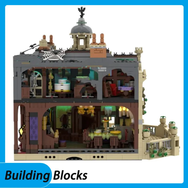 Geschenk MOC-54244 Haunted Manor Modellbauhaus Kleine Partikel Zusammengebaute Bausteine Zusammengebautes Hausspielzeug