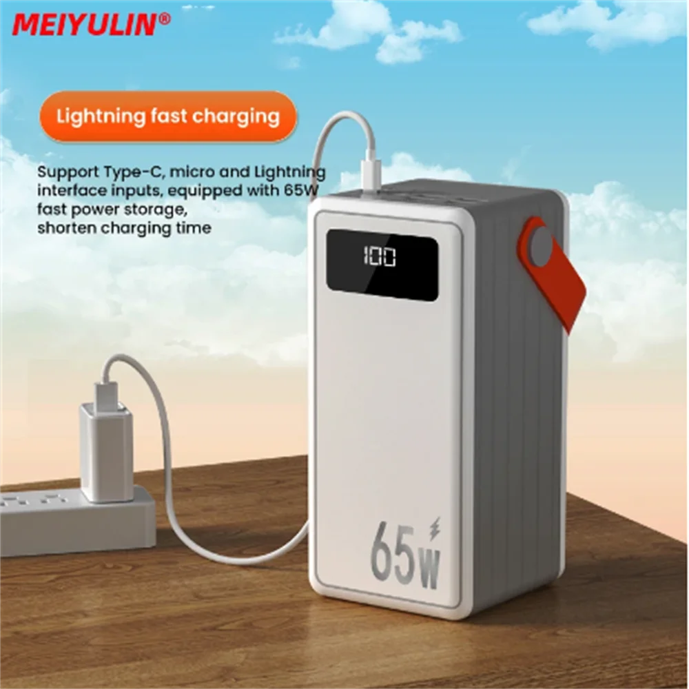 80000mAh Power Bank Station Pd 65w Fast Charging External Battery Pack For IPhone Samsung Xiaomi Notebook Car Jump Starter