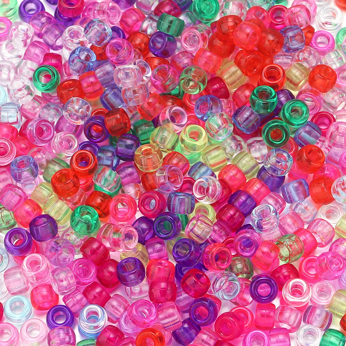 

200pcs/lot 6*9mm Big Hole Acrylic Beads Colorful Transparent Loose Beads for DIY Jewelry Making Necklace Bracelet Accessories