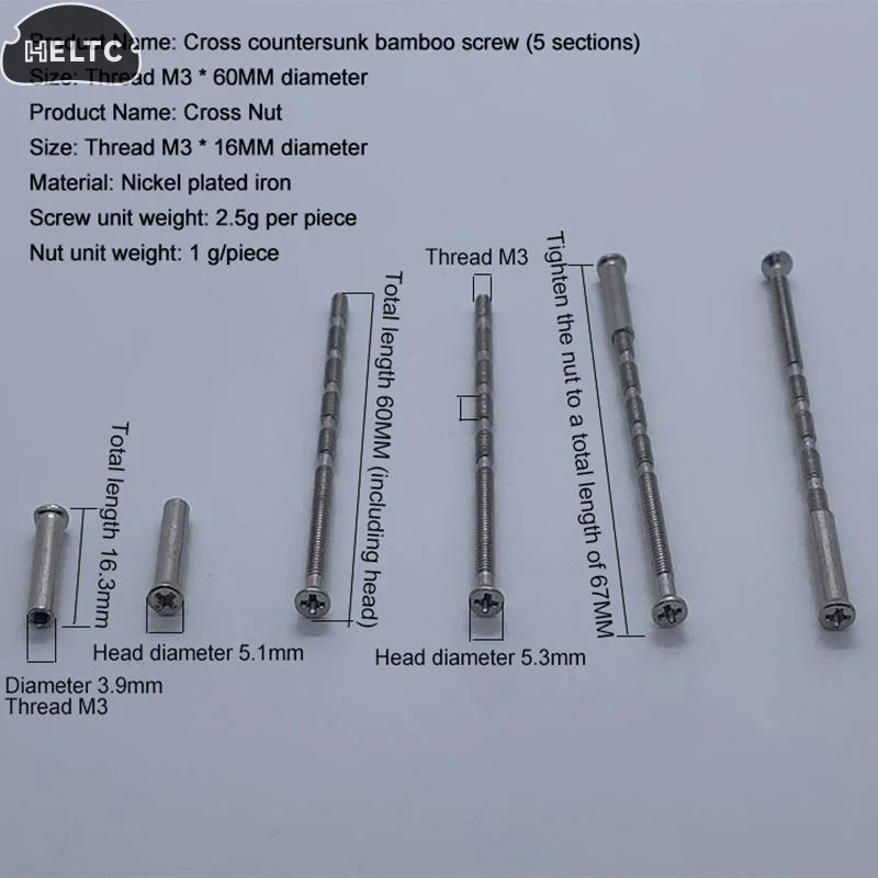 10/20/30Pcs Silver Door Handle Screws Set Door Handle Bolt Through Fixings For Door Handle Knobs Door Lock Metal Screws Hardware
