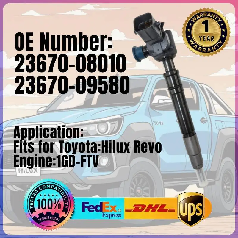 

Fuel Injector 23670-08010 23670-09580 For Toyota Hilux Revo 1GD-FTV Diesel Engine