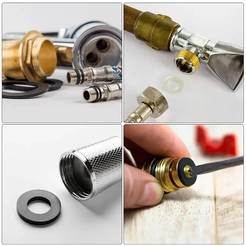190 stks Olieaftappen Platte Plain Pakking Afdichting Spacers Nylon Koper Aluminium Gebonden Gecombineerde Sluitringen voor Carterpluggen