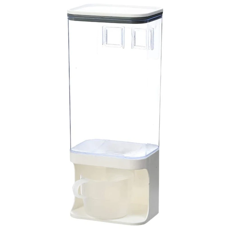 Wall-Mounted Dry Food Dispenser Transparent Plastic Dry Food Dispenser Dry Food Fruit Storage Box-1500ML