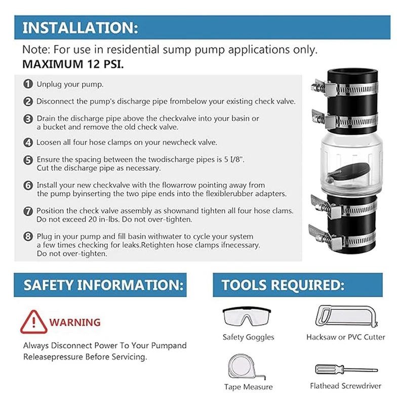 Clapet anti-retour silencieux de 2 pouces CV-150, clapet à ressort pour la prévention du reflux, clapet anti-retour silencieux avec pince