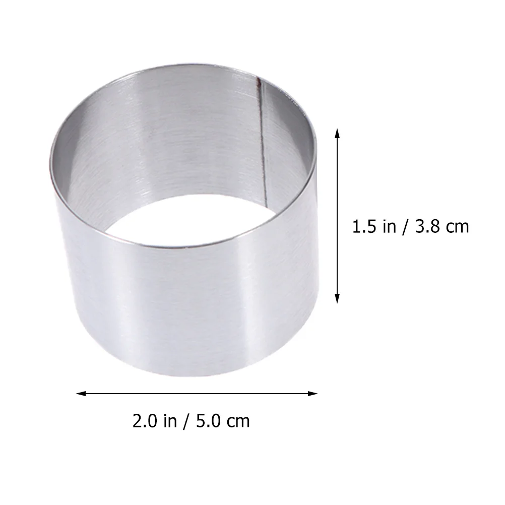 

Kichvoe 4 Pcs Stainless Steel Mini Cake Molds 5x5x5cm Round for Baking Pastry Desserts Mousse Biscuit and More