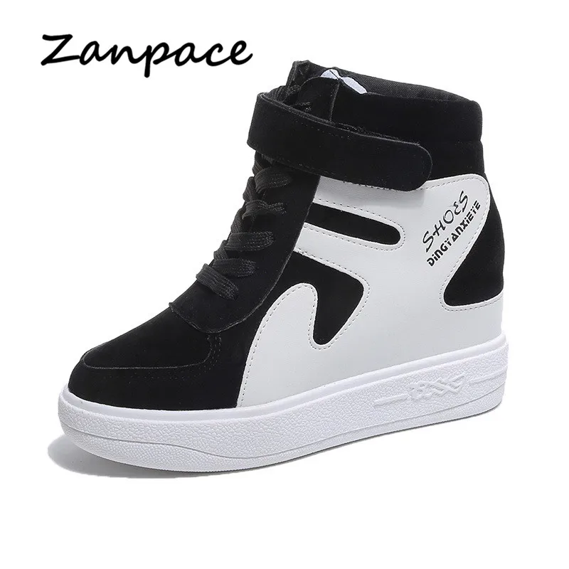 2026 Thick Platform Sneakers Casual Lace-Up Wedges High Heel Womens Shoes Outdoor Black Red Platform Vulcanize Shoes Women
