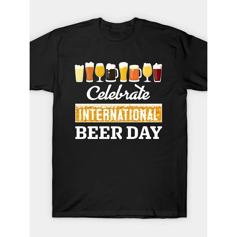 

Celebrate International Beer Day T-Shirt Funny Beer Lover Graphic Tee for Men Women Drinking Party Bar Gift Lager IPA Shirt 2025