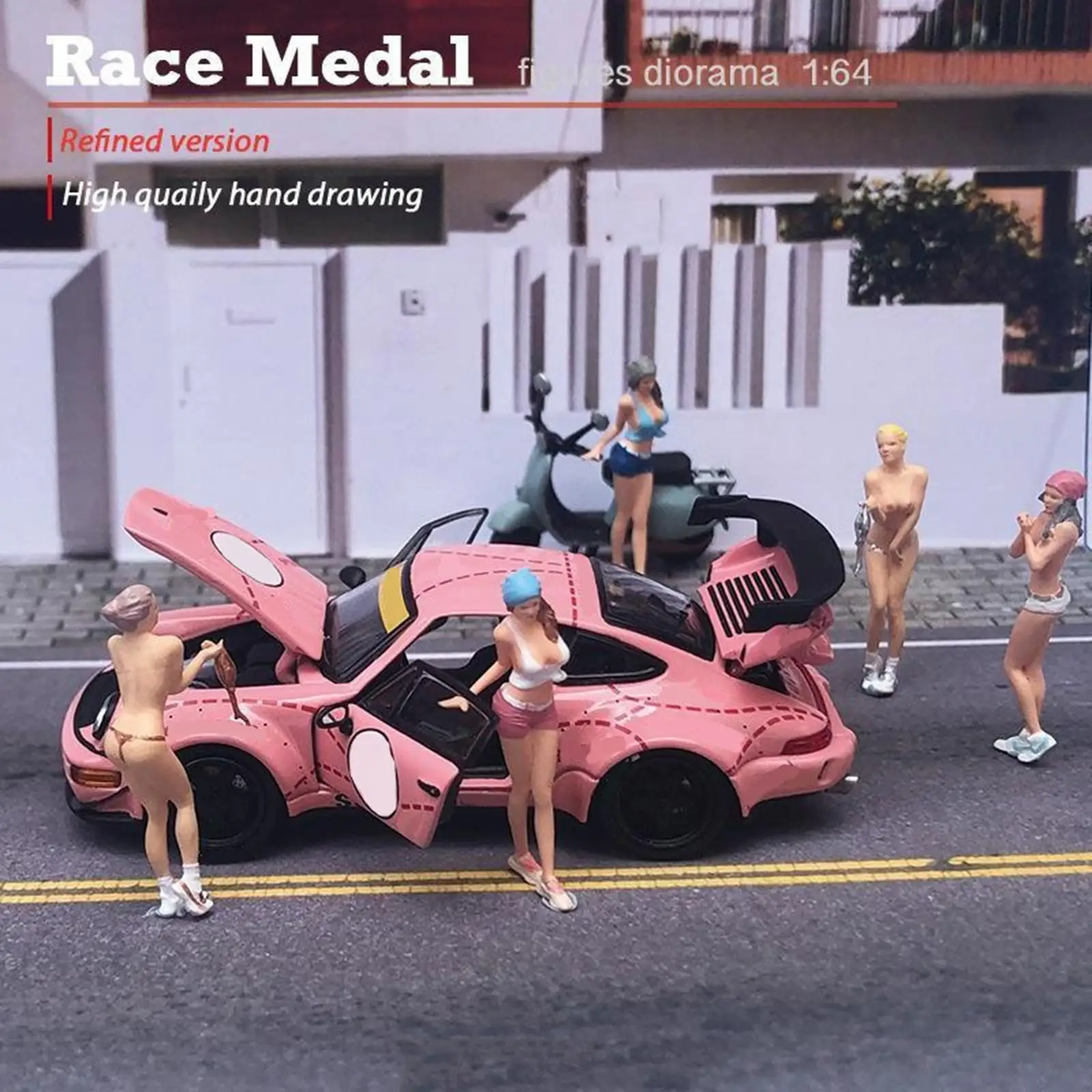 Gorące dziewczyny ludzie figurki ręcznie malowane kobiece figurki ludzi Model z żywicy ludzie zabawki zestaw S skala Model budynku