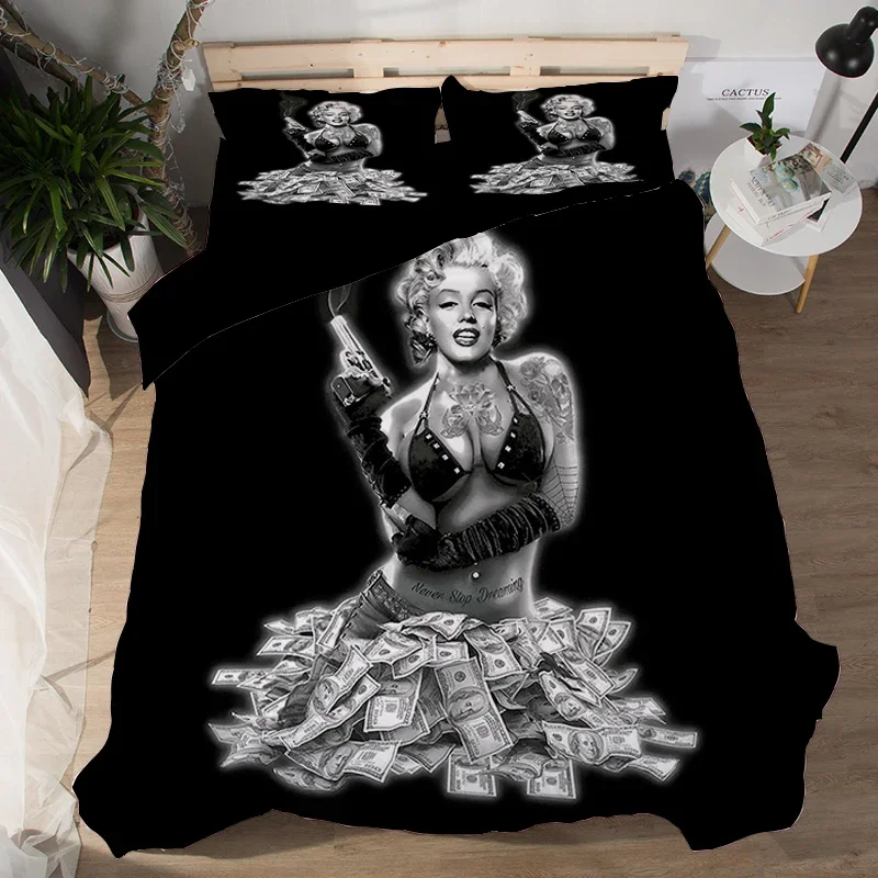 Sexy Goddess Marilyn Monroe 3D Printed Duvet Case Pillowcase Bedding Set Twin Full Queen Size for Bedroom Decor