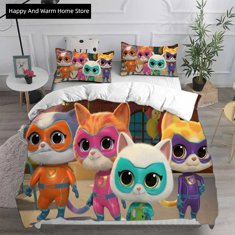 

Аниме Super Kitties, комплекты постельного белья, одеяло, пододеяльник, наволочка, комплект из 2-3 предметов, домашний текстиль для мальчиков и взрослых