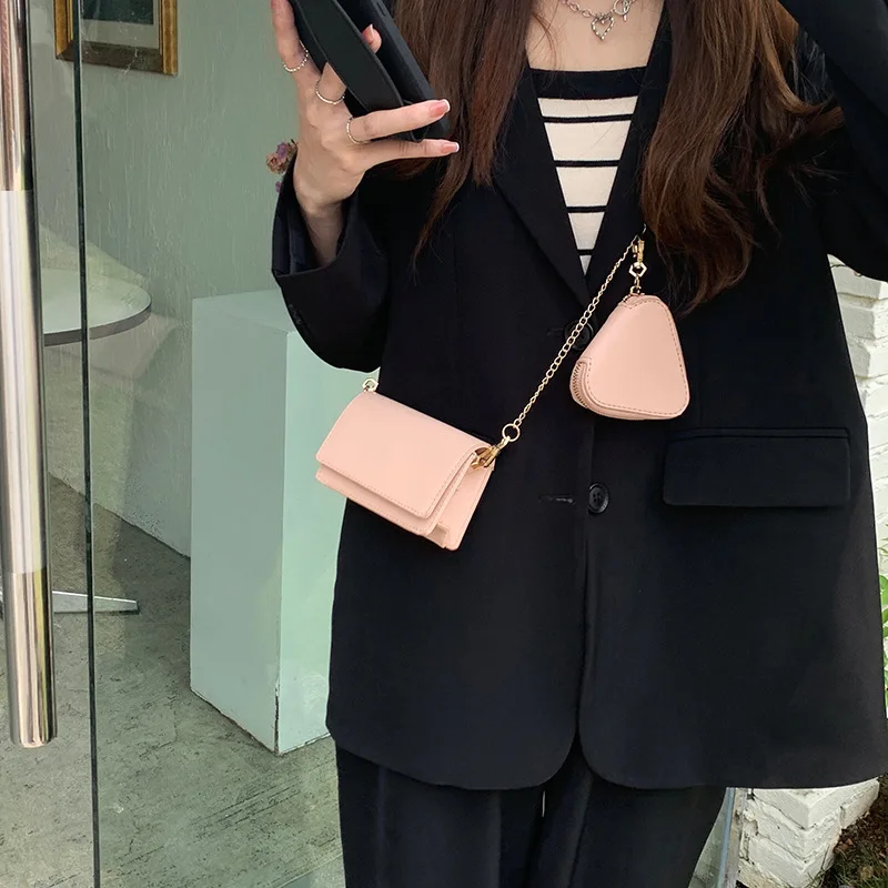 

Bag Women 2025 New Mouth Red Envelope Earphone Bag Texture Mini Bag 2-in-1 Chain Crossbody Bag Summer