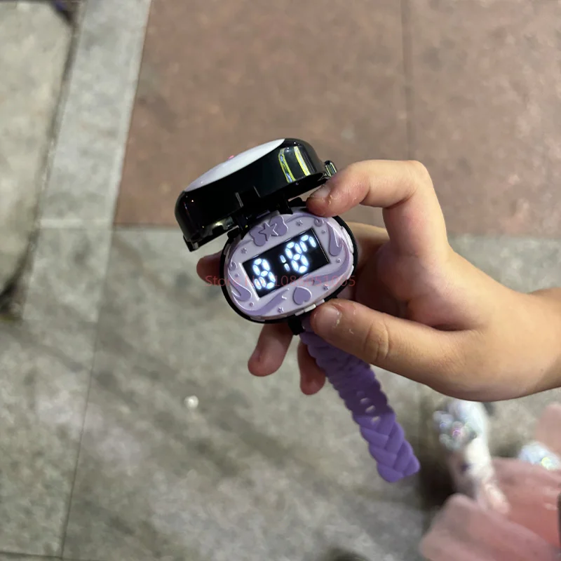 Sanrios jam tangan anak-anak mode bercahaya anak hadiah siswa jam tangan kartun Anime lucu Kuromi Melody Cinnamoroll hadiah siswa