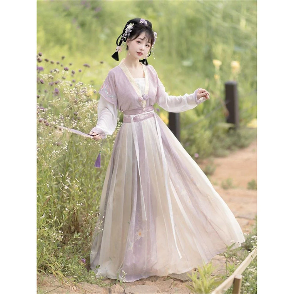 Princess Purple Dress Stage Performance Wear Ancient Traditional Chinese Woman Elegant Hanfu Tang Suit Fairy Dance Costumes