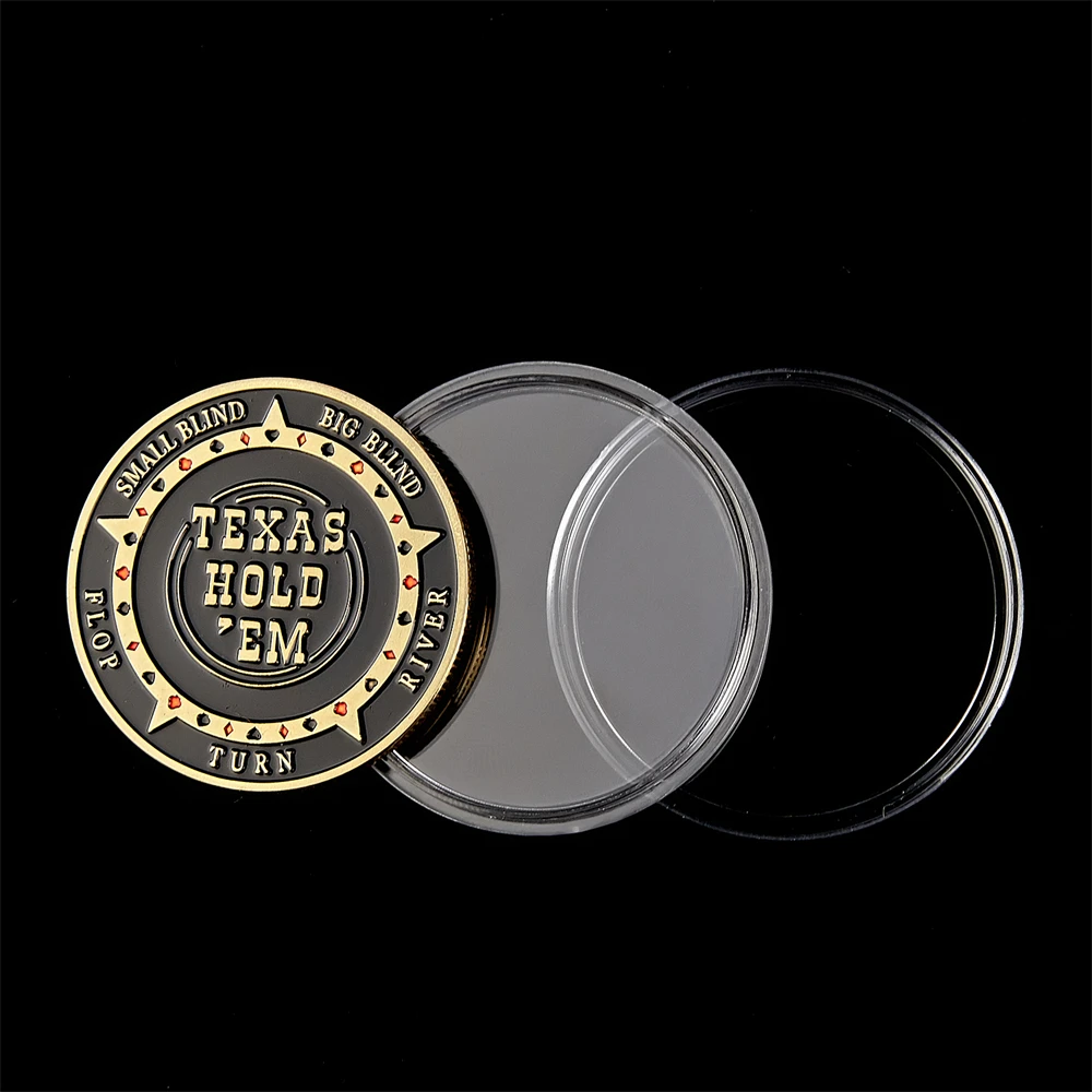 USA Texas Hold'em Flop Turn River Big Small Blind Poker Chip Guards Card Coin - Image 3