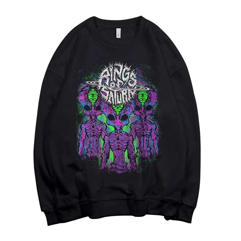 Heavy Metal Rings of Saturn Outerwear Coat Pullovers Men/women Graphic Streetwear Sweatshirts