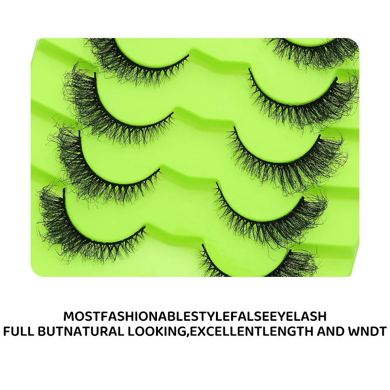 DINGSEN 7 Paar falsche Wimpern, Katzenaugen-Wimpern, Manga-Wimpern, künstliche Nerz-Wimpern, natürliche, lange, geflügelte End-Augen-längige Wimpern – Detail 6