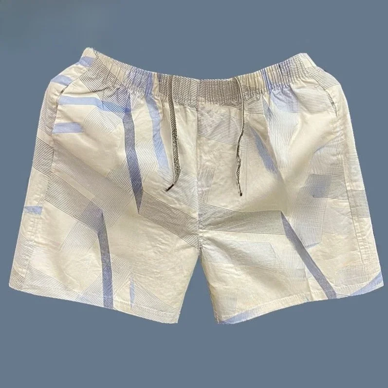 

Summer Cotton Beach orts Men's Loose Fitn Running Pants Elastic Waist Home Spwear Casual Tee-quarter Length Trousers
